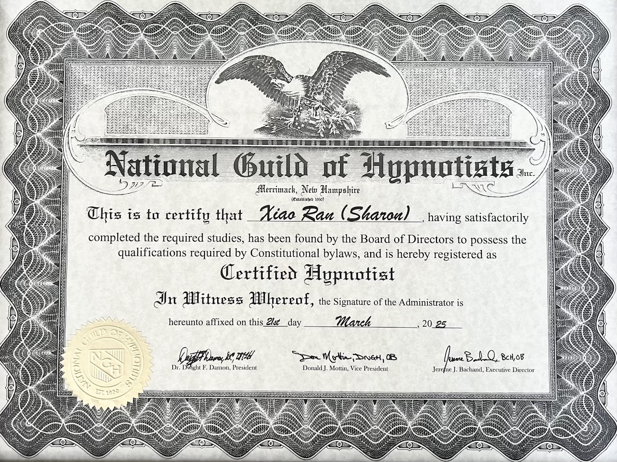 Picture of hypnotherapist certification